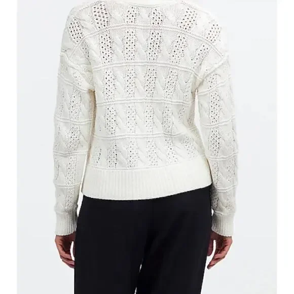 Madewell Open Cable Stitch Cardigan Sweater XS NWT Cottage Core Grandma Core - Picture 7 of 12
